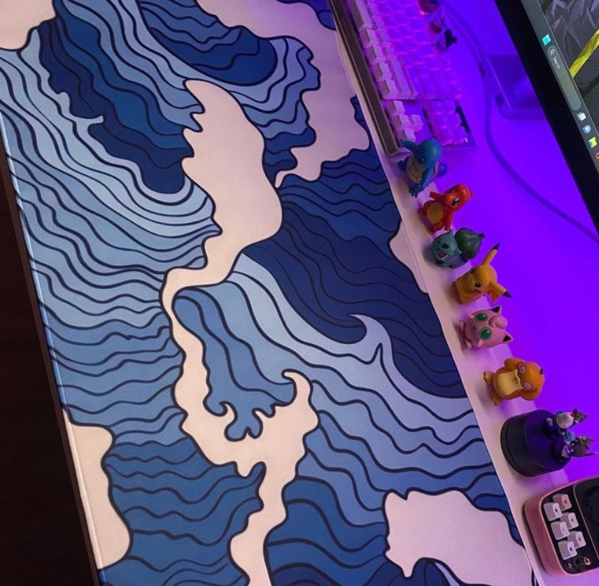 Blue waves mousepad
